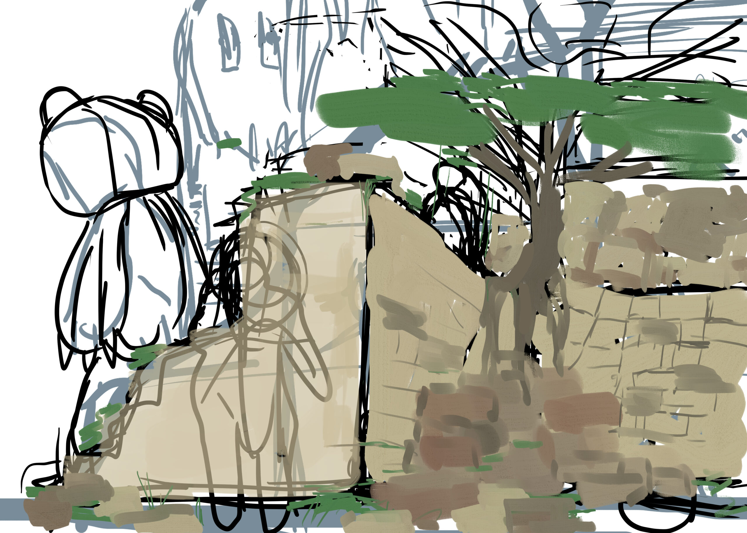 一枚絵ラフ画像